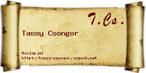 Tassy Csongor névjegykártya